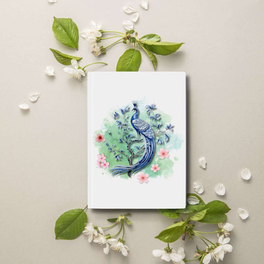 Peacock Branch Journal Paper products Printify Blank 5.2" x 7.4"