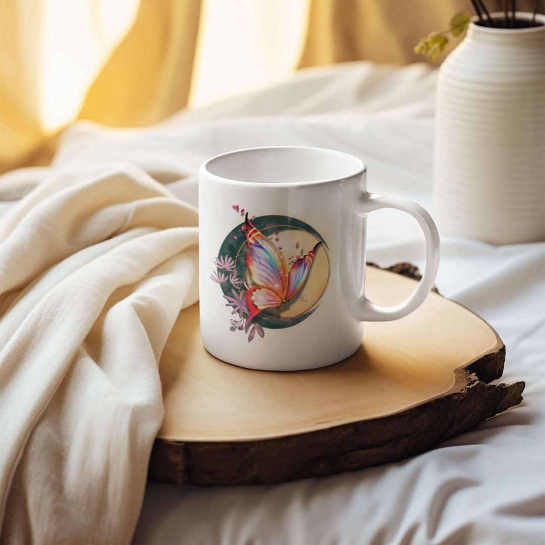 Ceramic Mug - Nature-Inspired Butterfly and Flowers Mug Printify 11oz