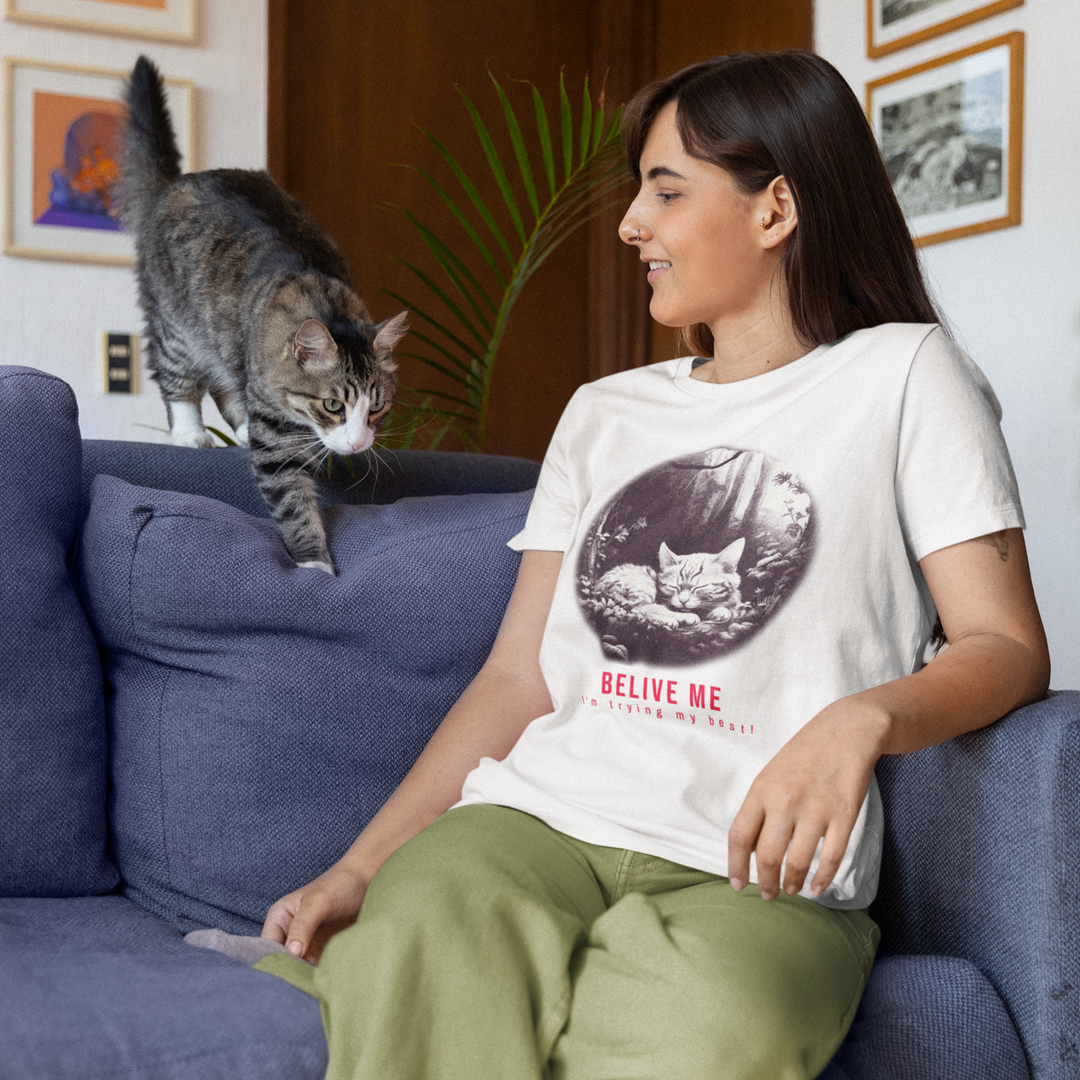 Cat Sleep Forest T-shirt T-Shirt Printify