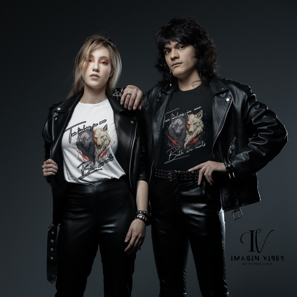 Two Wolves T-Shirt Inside Me – Both Are Crazy T-Shirt Printify