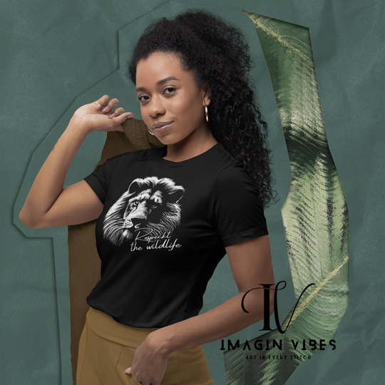 Nature-Inspired Lion Graphic T-Shirt T-Shirt Printify Black S