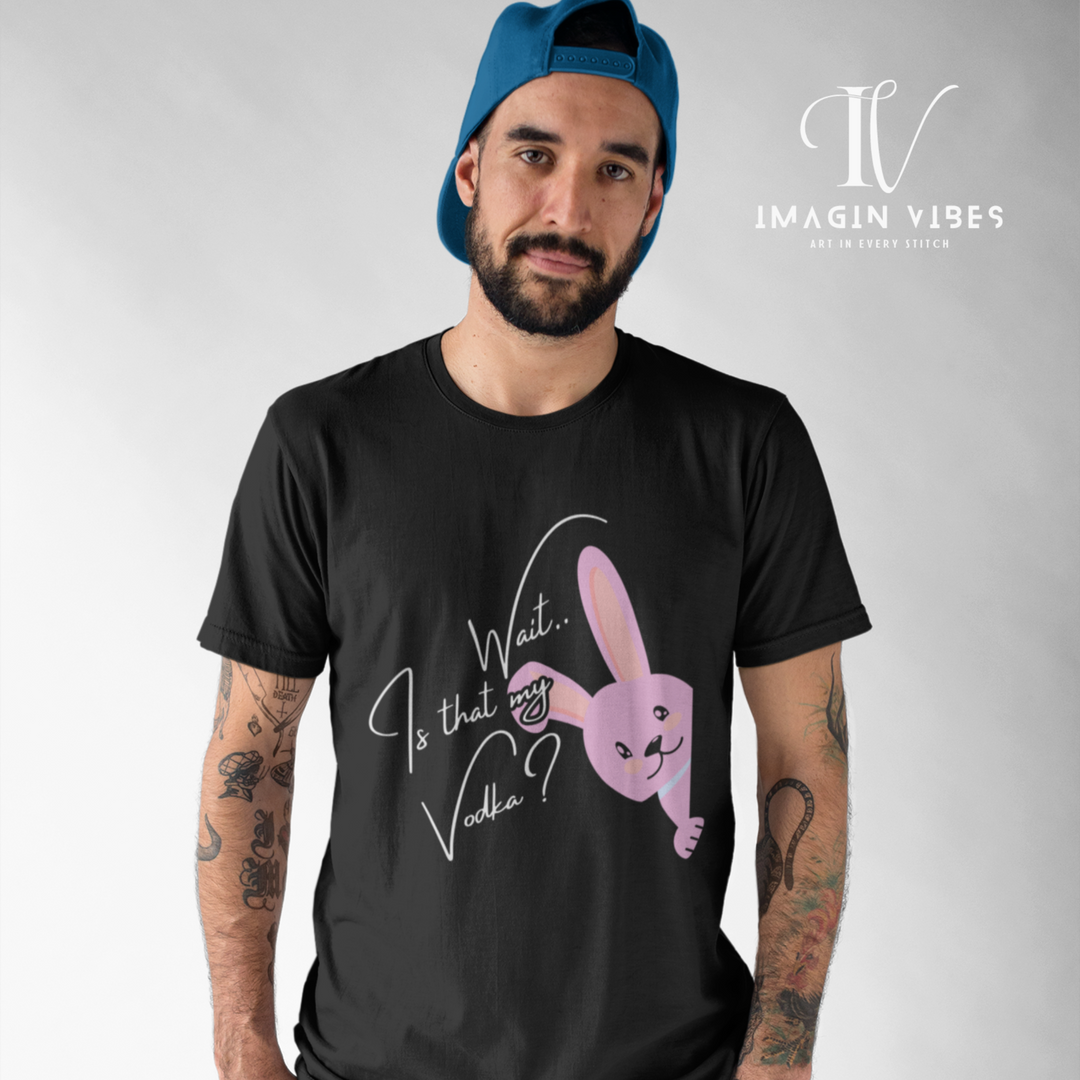 Funny Bunny Vodka t-shirt T-Shirt Printify Black L
