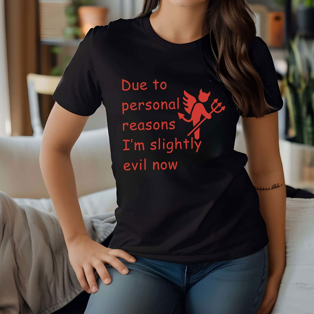 Evil Humor Unisex T-Shirt with Devil Icon T-Shirt Printify Black M