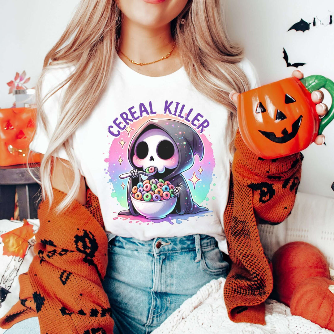 Cereal Killer Reaper: Vintage Halloween T-Shirt T-Shirt Printify