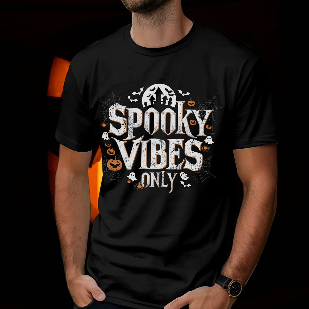 Halloween Tee - Spooky Vibes Only Unisex T-Shirt T-Shirt Printify Black L