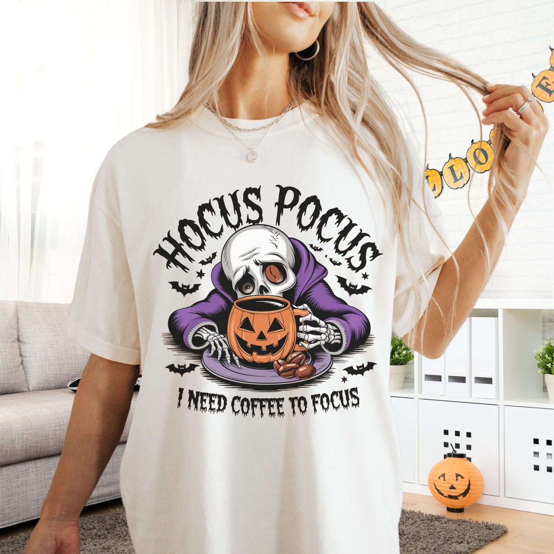 Halloween Skeleton Coffee T-shirt T-Shirt Printify White L