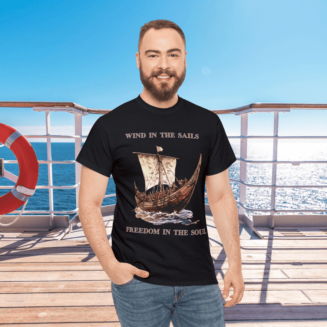 Set Sail in Style: Viking Cruise Tee - "Freedom in Your Soul" T-Shirt Printify