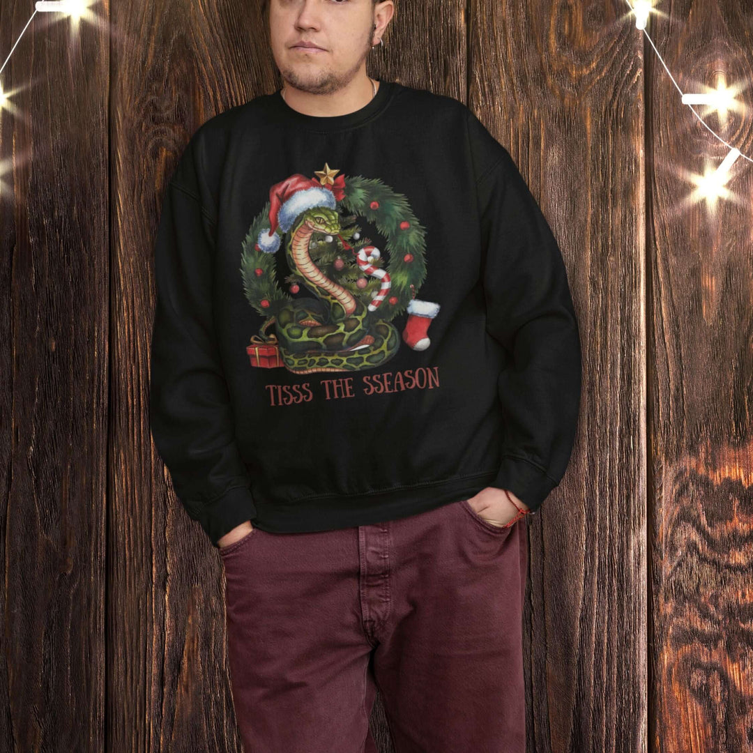 Tis the Season: Snake Christmas Sweatshirt Sweatshirt Printify
