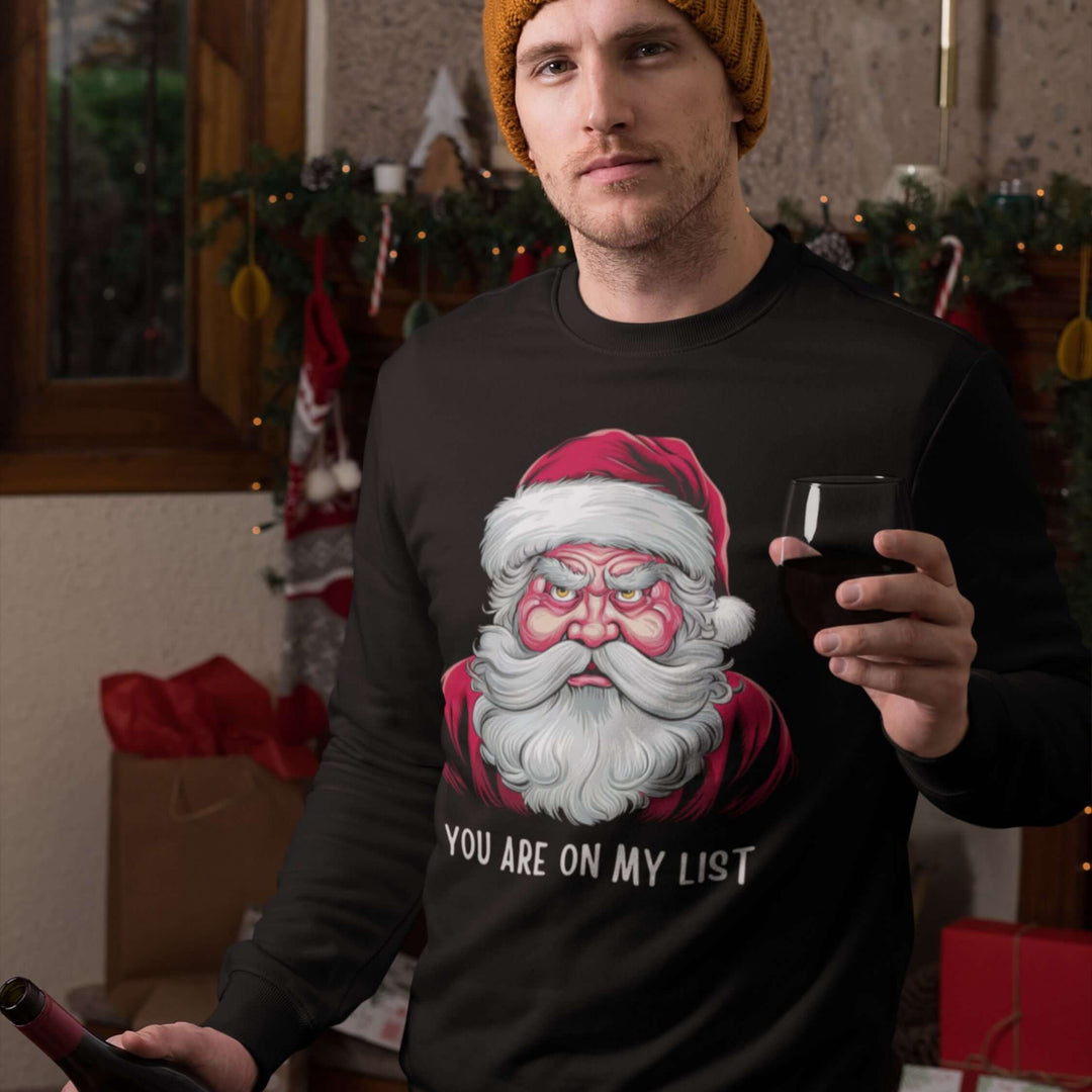 Angry Santa Christmas Sweatshirt Sweatshirt Printify