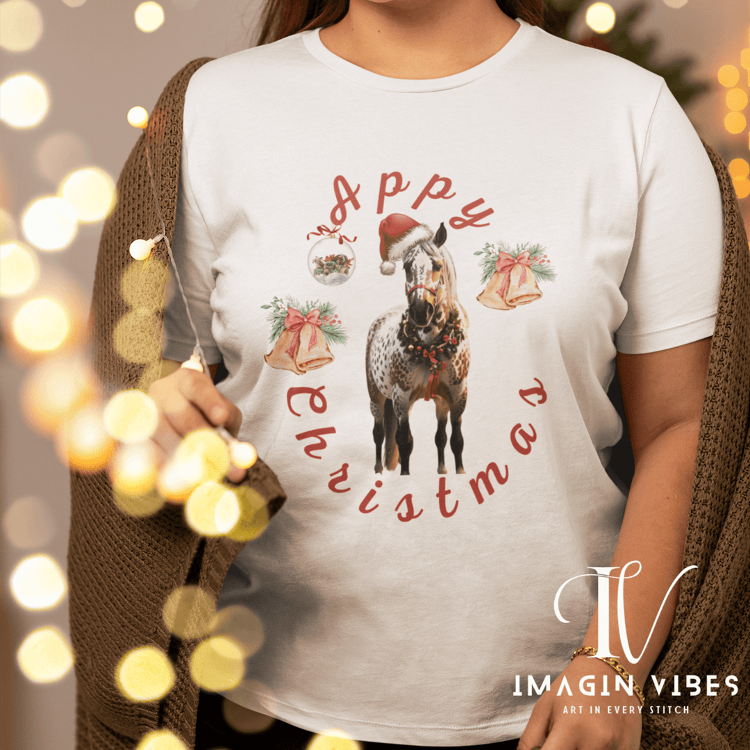 Christmas Appaloosa Horse Tee T-Shirt Printify White L