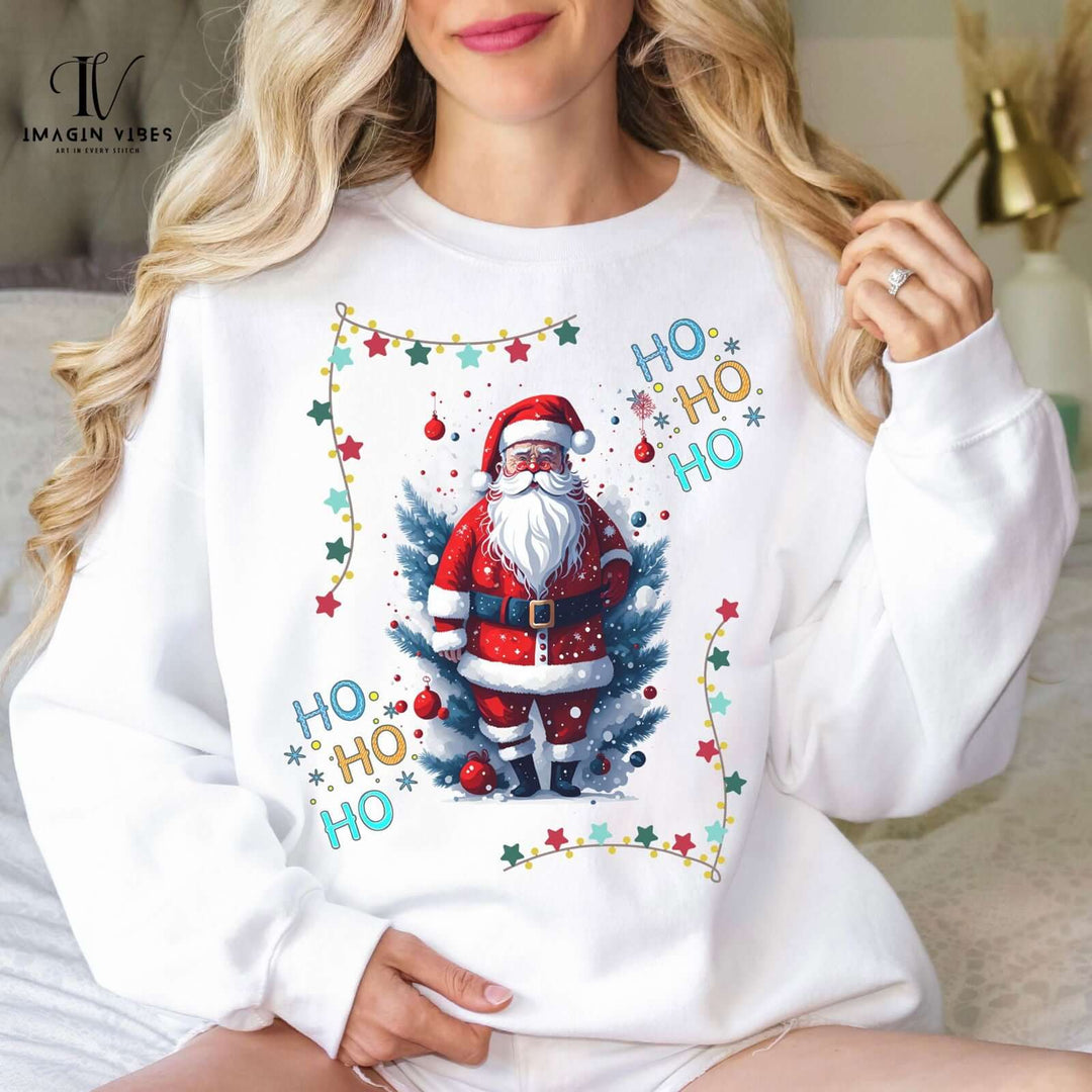 Christmas Santa Claus Crewneck Sweatshirt Sweatshirt Printify XL White