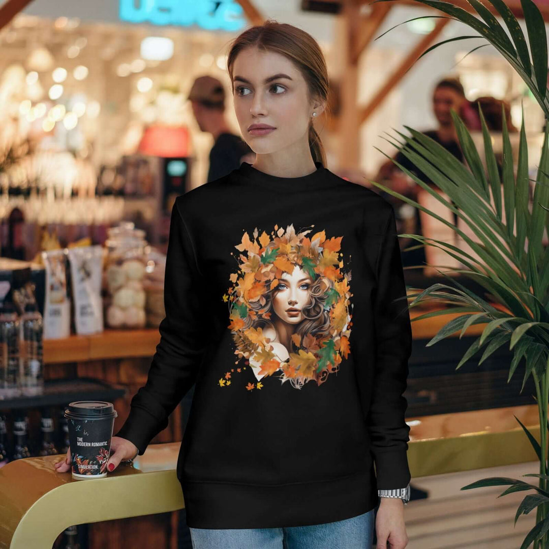 Whimsical Fall Dreams: Romantic Leaves Sweatshirt Sweatshirt Printify