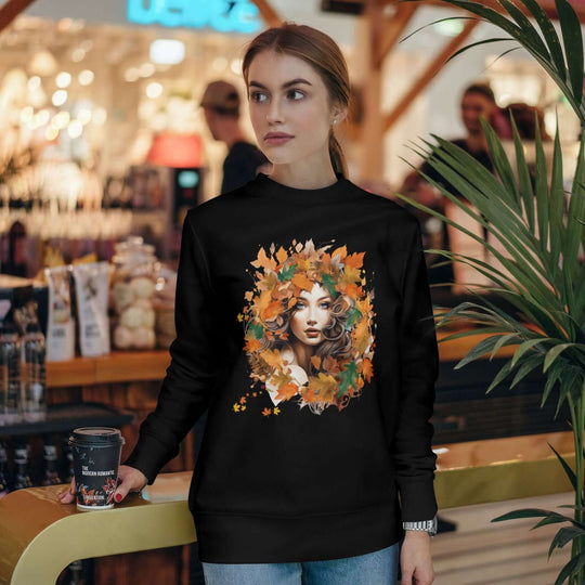 Whimsical Fall Dreams: Romantic Leaves Sweatshirt Sweatshirt Printify