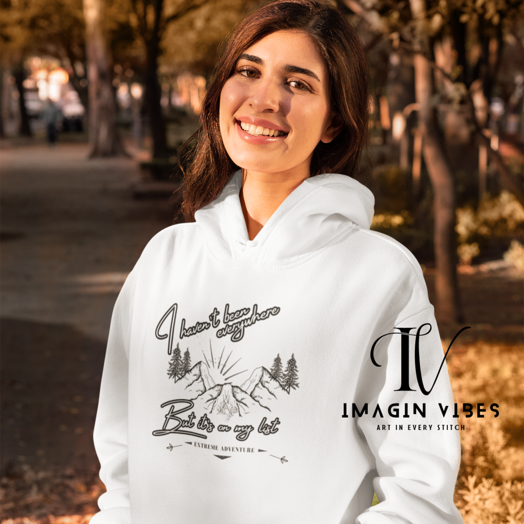 Adventure Mountain Line Drawing Unisex Hoodie Sweatshirt Hoodie Printify White L