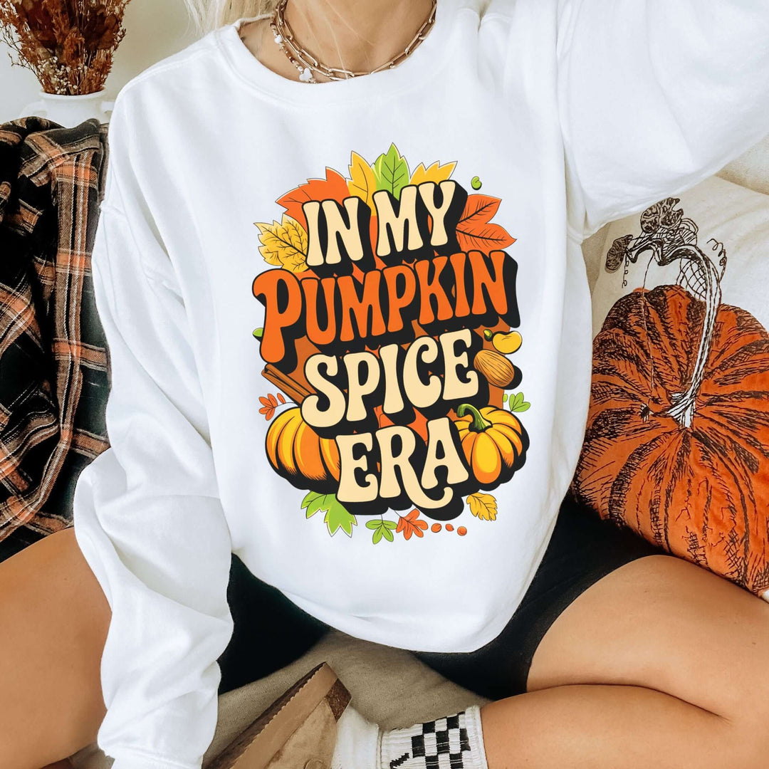 In My Pumpkin Spice Era Retro Sweatshirt Sweatshirt Printify L White