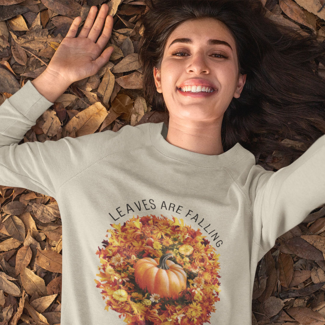 Leaves Are Falling: Autumn Sweatshirt Sweatshirt Printify M Sand