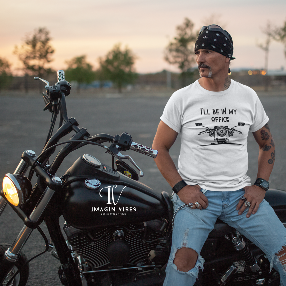 Motorcycle Tee Shirt - I'll Be In My Office T-Shirt Printify White L