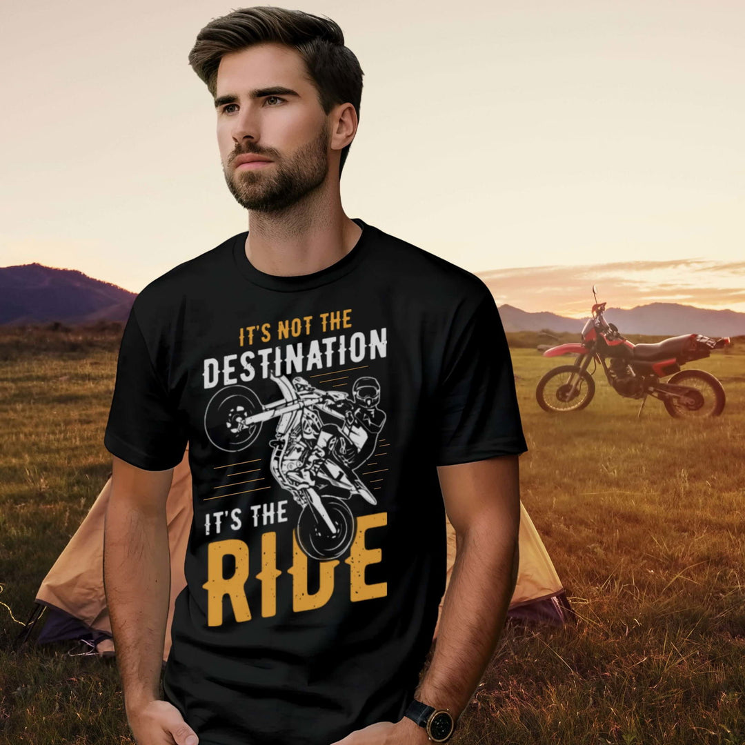 Motorcycle T-Shirt - It's Not the Destination, It's the Ride Graphic Tee T-Shirt Printify