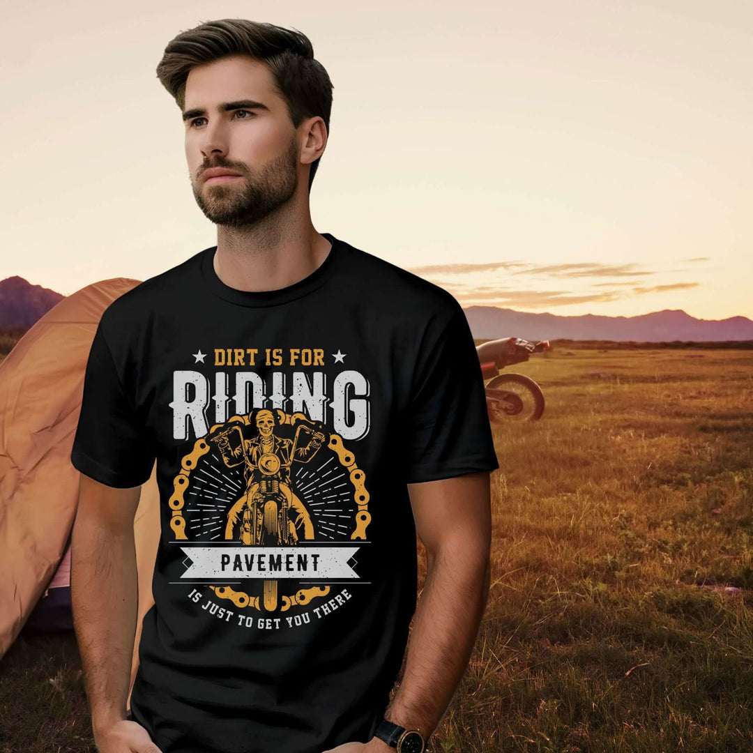 Off-Road Dirt Bike Tee - Pavement T-Shirt Printify Black L