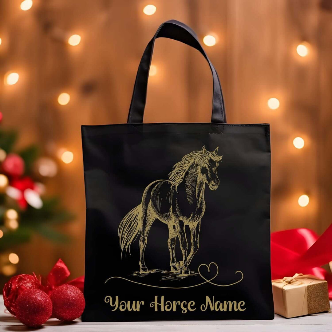 Canvas Tote Bag, Horse Sketch Illustration Accessories Printify