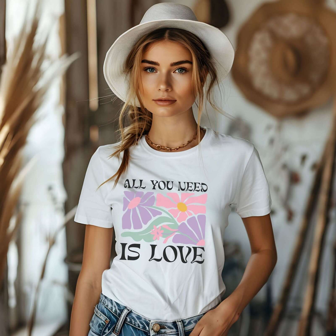 All You Need Is Love: Boho Vibes T-Shirt T-Shirt Printify White S