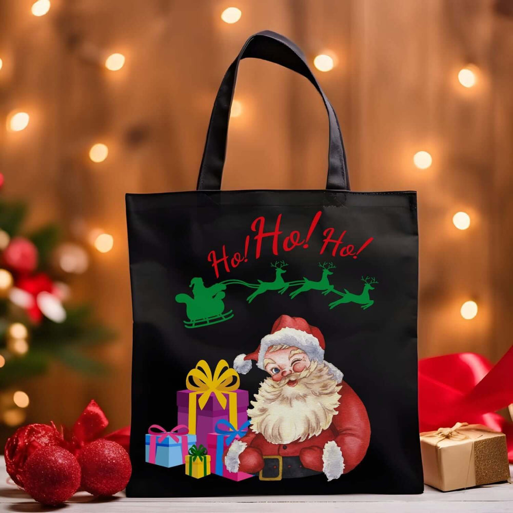 Canvas Tote Bag Santa Claus Ho Ho Ho Christmas Accessories Printify