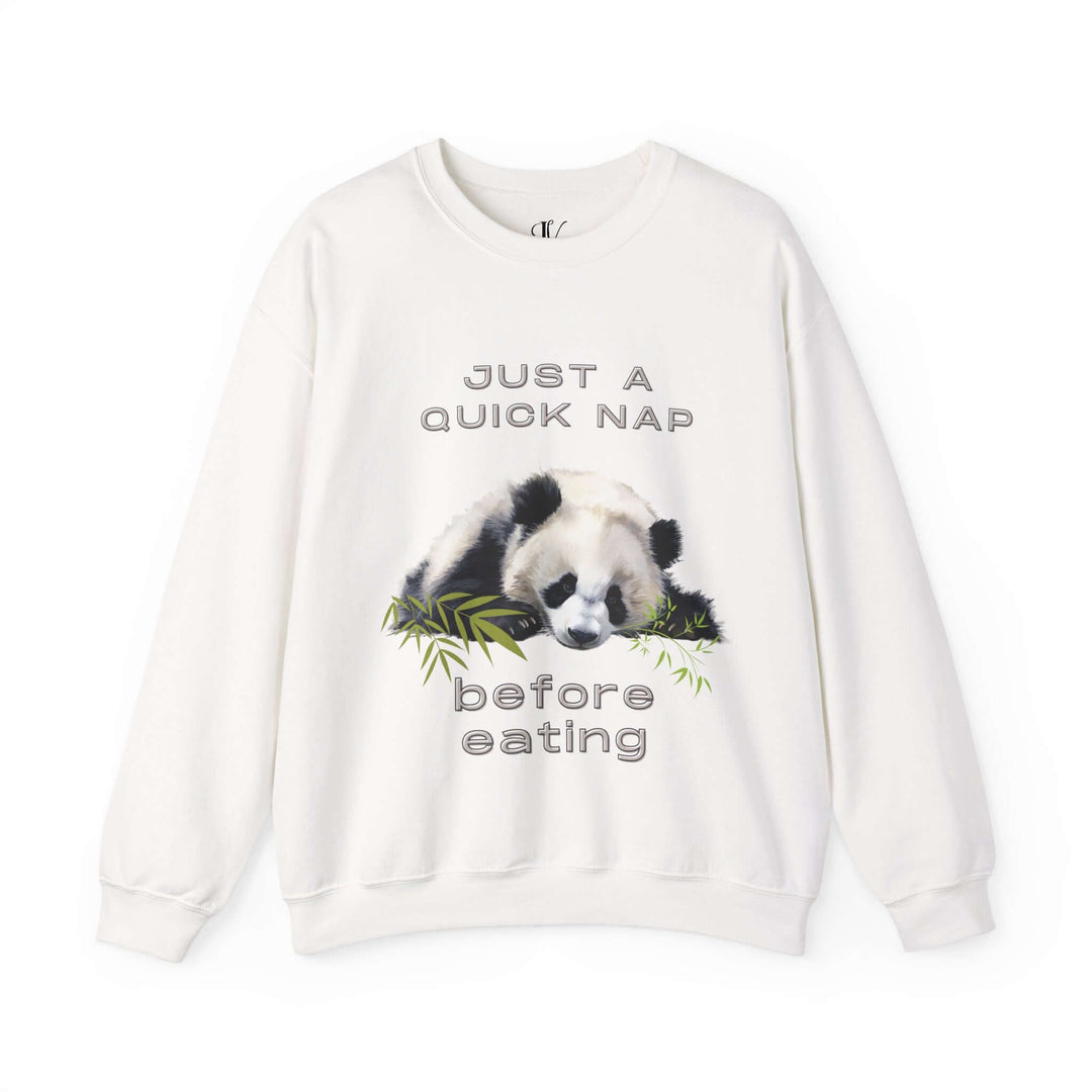 Sleeping Panda Sweatshirt - Just a Quick Nap Before Eating Sweatshirt Printify White S
