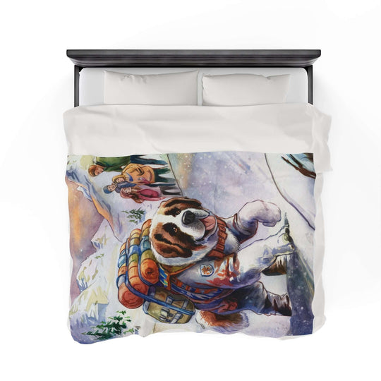Plush Blanket - Adventurous Saint Bernard All Over Prints Printify