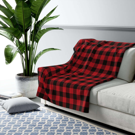 Sherpa Fleece Blanket - Buffalo Check Pattern Home Decor Printify