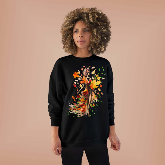 Fall Dreams: Romantic Leaves Sweatshirt Sweatshirt Printify Black S
