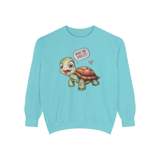 Turtle What The Shell Sweatshirt Sweatshirt Printify Chalky Mint S