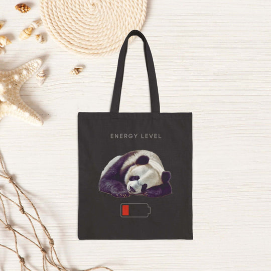 Sleeping Panda Tote Bag Bags Printify Black 15" x 16"