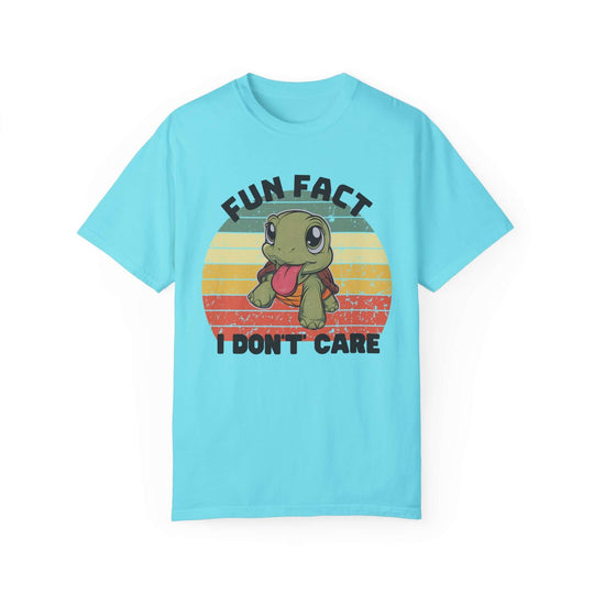 Turtle Graphic Tee - Funny 'I Don't Care' T-shirt T-Shirt Printify Lagoon Blue S