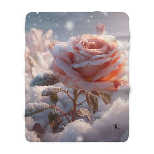 Sherpa Fleece Blanket - Snowy Rose Home Decor Printify 60" × 80"