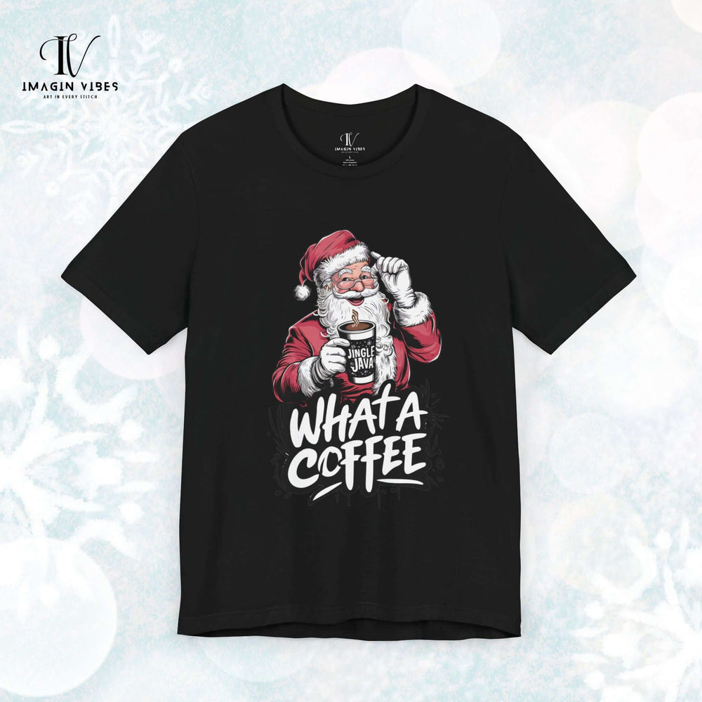 Christmas Santa Claus Coffee Unisex Tee T-Shirt Printify Black XS