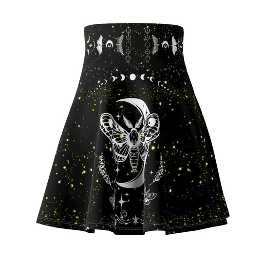 Moth Skater Skirt Gothic Occult Women's Fashion All Over Prints Printify