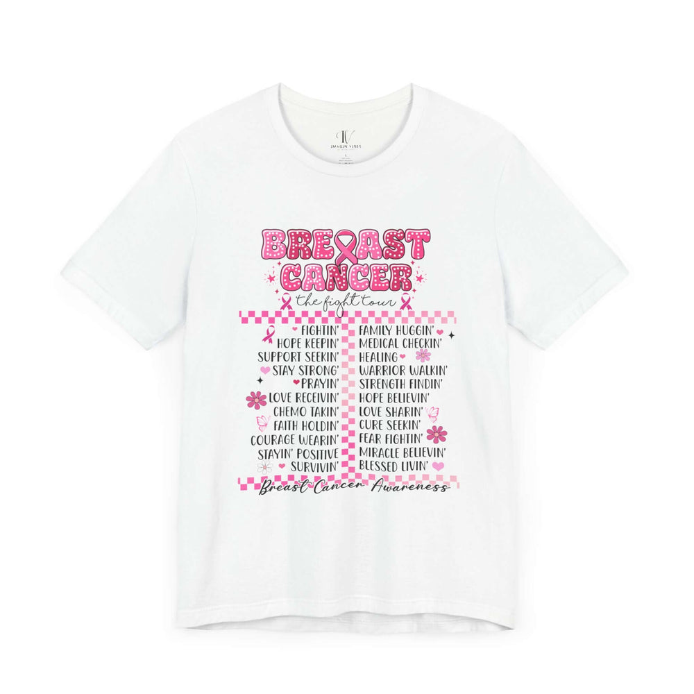 Breast Cancer Awareness Tour T-Shirt T-Shirt Printify White XS