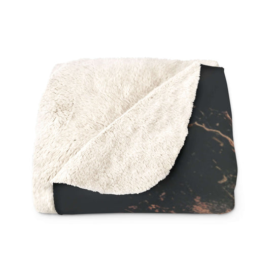 Sherpa Fleece Blanket - Dark Moody Black Rose Home Decor Printify