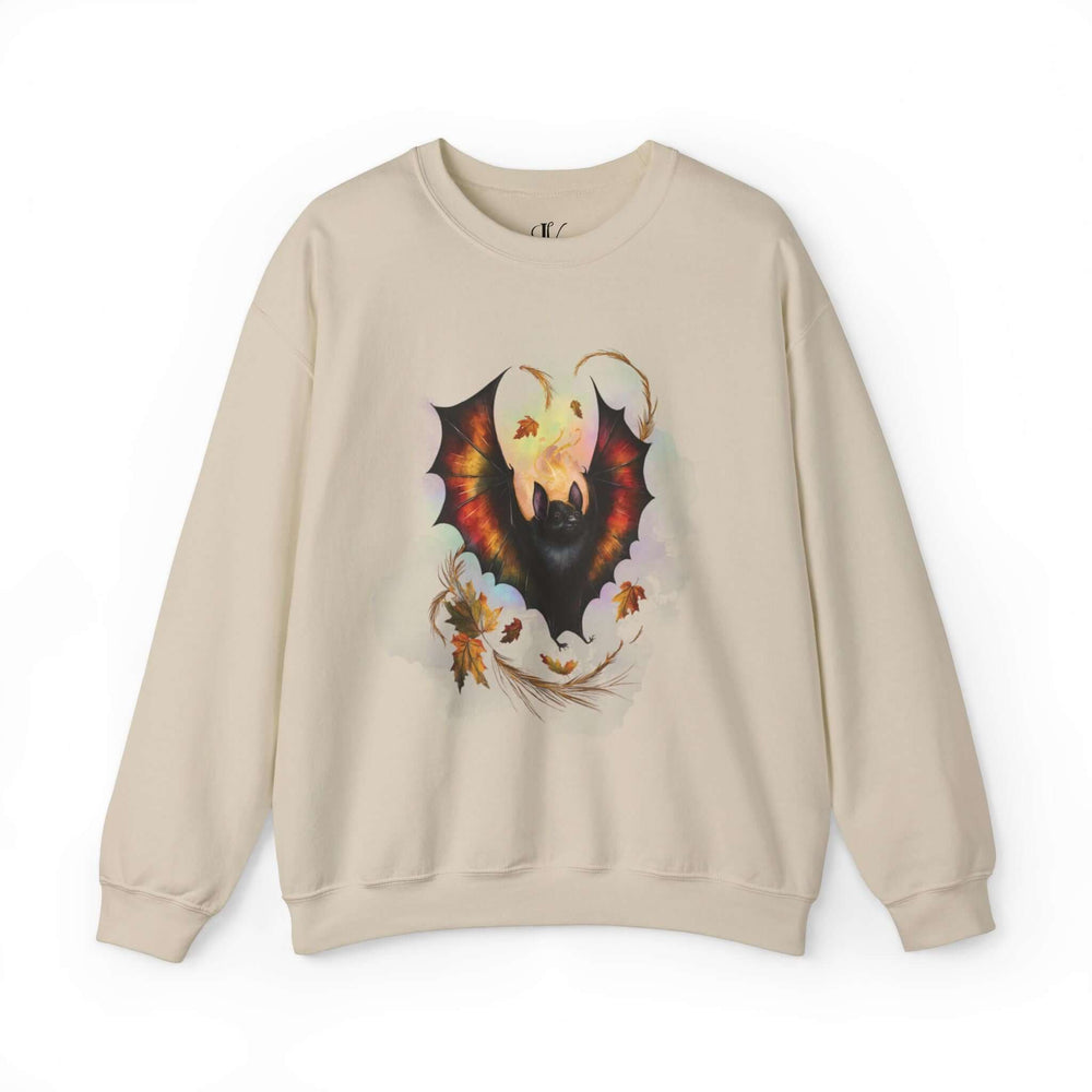 Magical Autumn Bat Sweatshirt Sweatshirt Printify S Sand