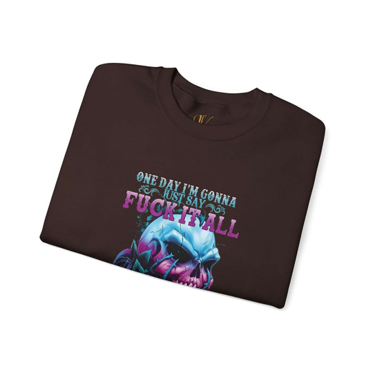 Gothic Skull Sweatshirt Sweatshirt Printify