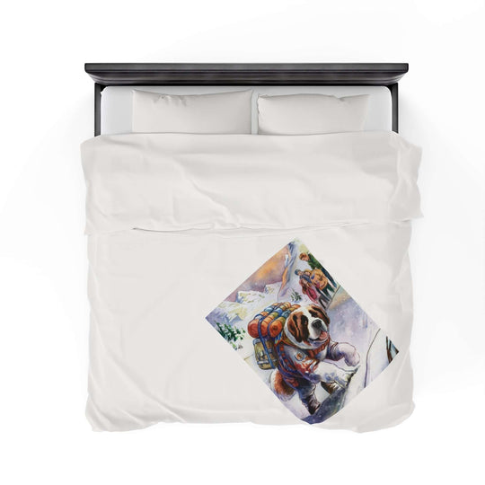 Plush Blanket - Adventurous Saint Bernard All Over Prints Printify 30" × 40"