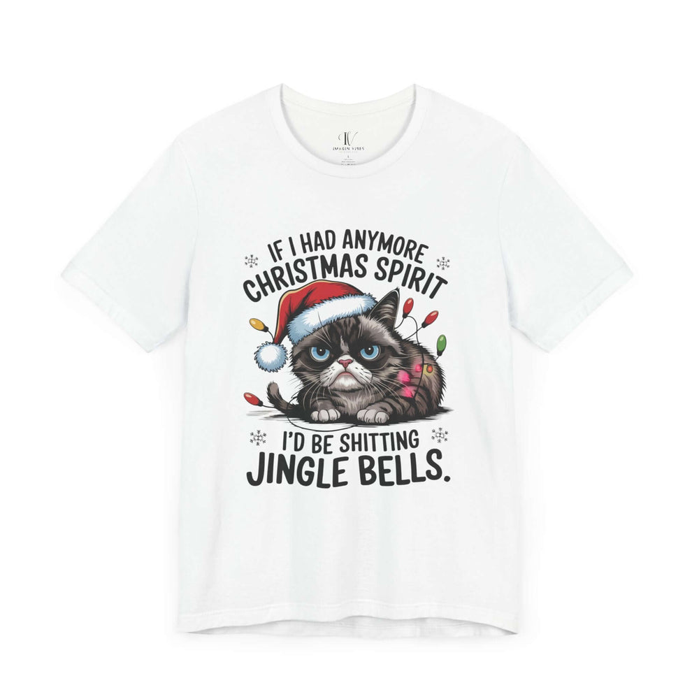 Christmas Spirit Tabby Cat Tee T-Shirt Printify White XS