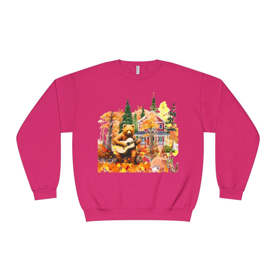Autumn Bear Graphic Sweatshirt Sweatshirt Printify Cyber Pink S