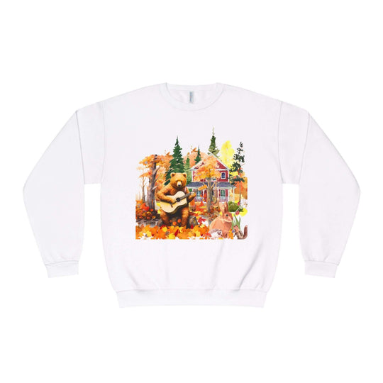 Autumn Bear Graphic Sweatshirt Sweatshirt Printify White M