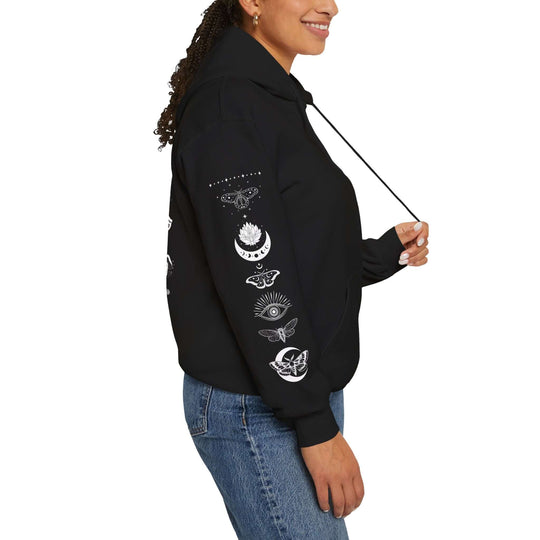 Mystical Moth Hoodie for Bohemian Aesthetic Hoodie Printify