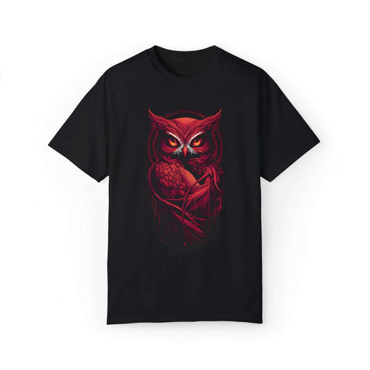 Red Owl Artistic T-shirt T-Shirt Printify Black S