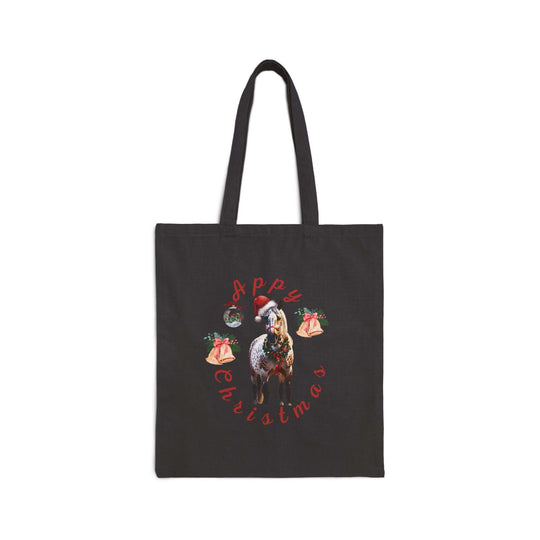 Appaloosa Tote "Appy Christmas" Bags Printify Black 15" x 16"