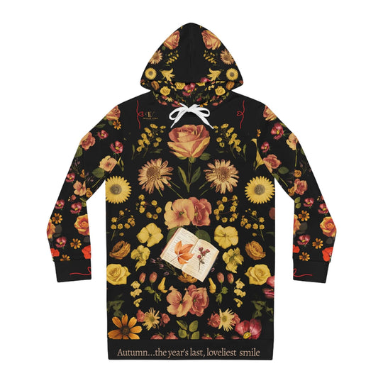 Botanical Vintage Women's Hoodie Dress - 'Autumn the year's last, loveliest smile' All Over Prints Printify S Seam thread color automatically matched to design