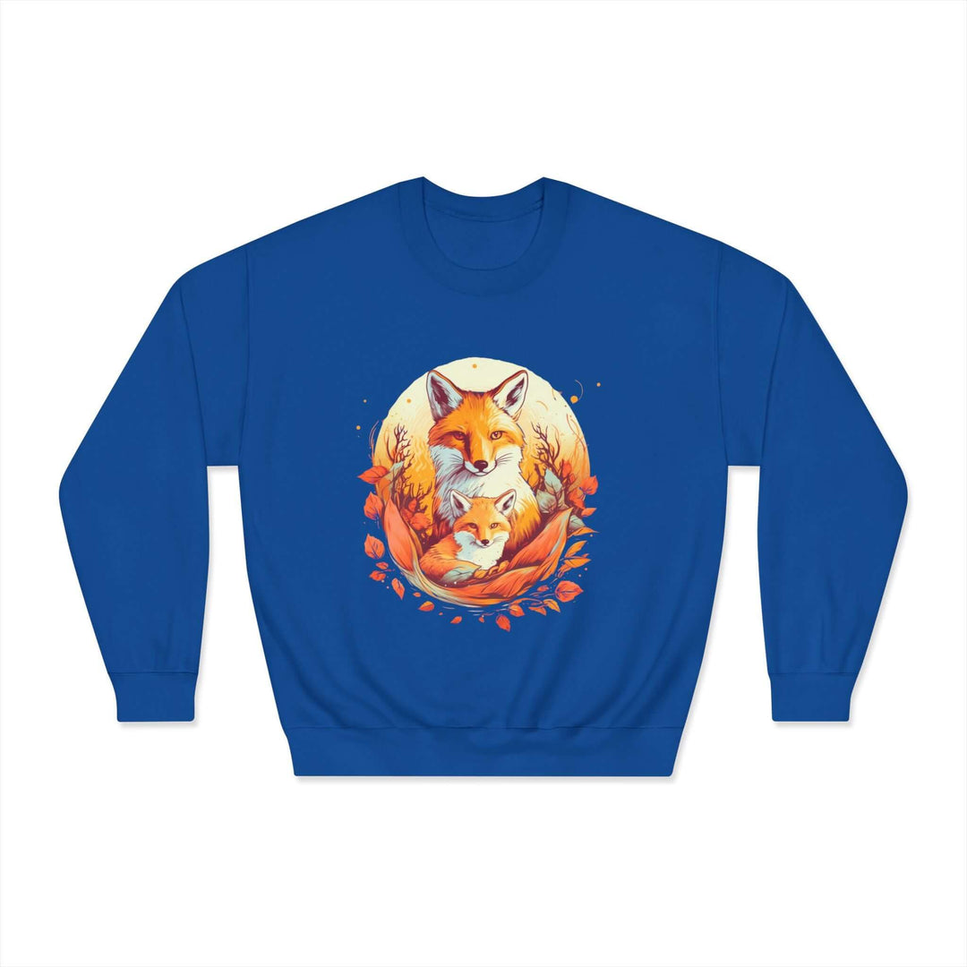Fox Family Circle Sweatshirt Sweatshirt Printify Royal S