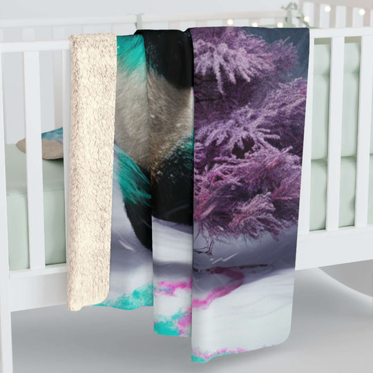 Sherpa Fleece Blanket - Dancing Panda Christmas Home Decor Printify